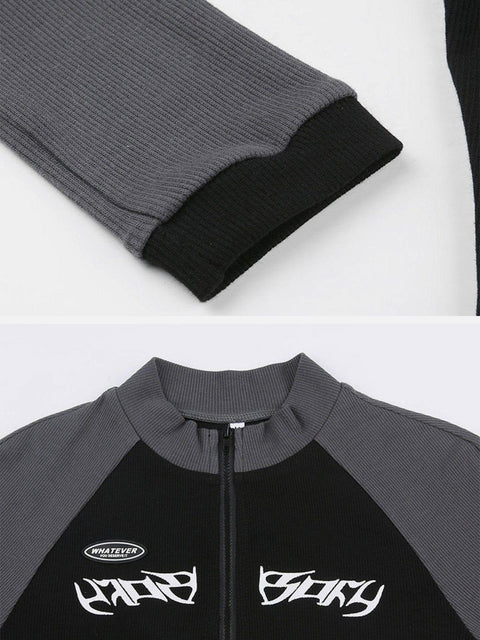 Contrasting Colors Long Sleeve T Shirts - Anagoc