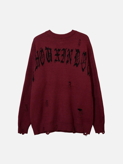 Crucifix Gothic Alphabet Sweater - Anagoc