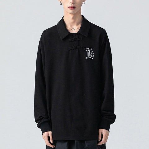 Solid Color Embroidery Sweatshirt - Anagoc