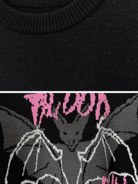 Bat Pattern Sweater - Anagoc