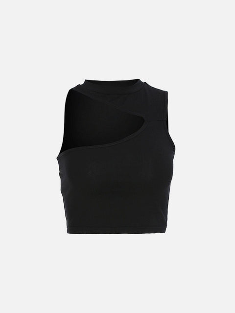 Off Shoulder Sleeveless Irregular Vest - Anagoc