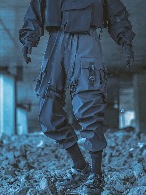 Schoolbag Buckle Pockets Cargo Pants - Anagoc