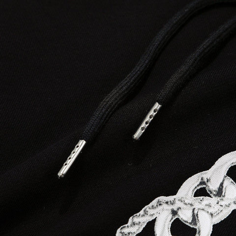 Alphabet Necklace Print Hoodie - Anagoc