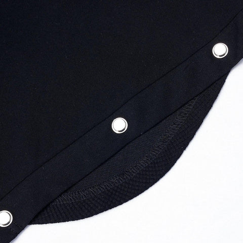 Irregular Zipper Buttons Tee - Anagoc