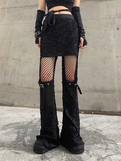 Hollow Flared Pants - Anagoc