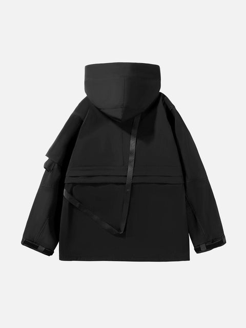 Detachable Patchwork Pocket Jacket - Anagoc