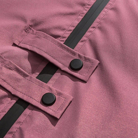 Function Arm Zipper Print Winter Coat - Anagoc