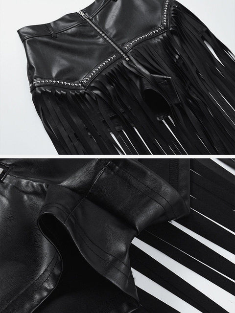 Rivet Chain Tassel Skirt - Anagoc