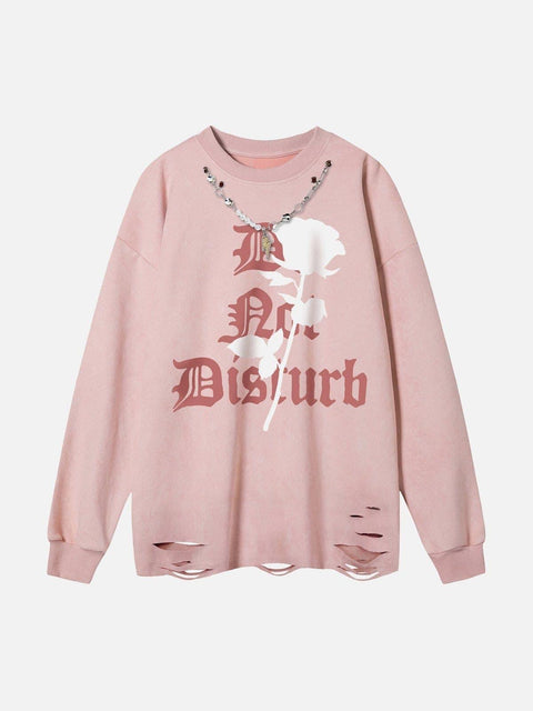 Rose Necklace Sweatshirt - Anagoc