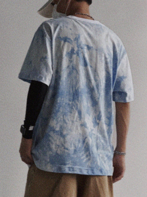 Tie-dye Cotton Graphic Tee - Anagoc