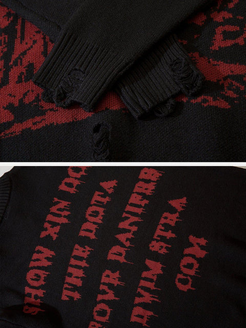 Film Effect Abstraite Sweater - Anagoc