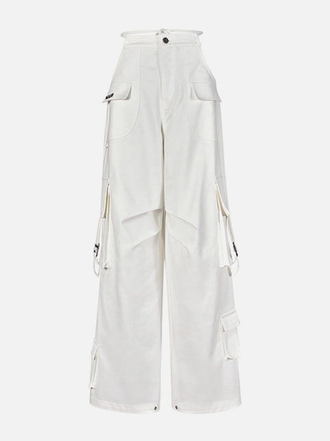 Lace-up Crinkled Pants - Anagoc