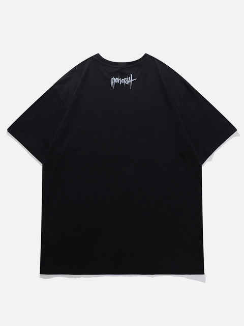 Blurred Silhouette Print Tee - Anagoc