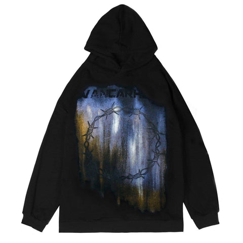 Dark Thorns Necklace Print Hoodies - Anagoc