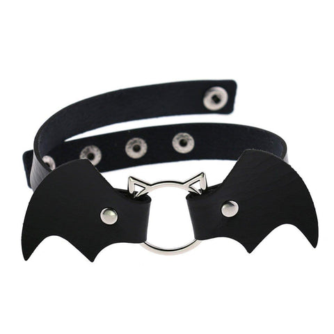 Punk Bat Vampire PU Necklace - Anagoc
