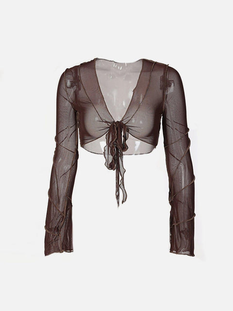 V-Neck Sexy Long Sleeve T Shirt - Anagoc