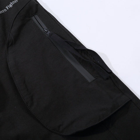 Side Semi-circular Pockets Cargo Pants - Anagoc