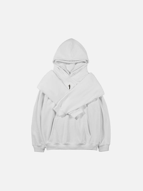 Patchwork Sleeve Fake Two Hoodie - Anagoc