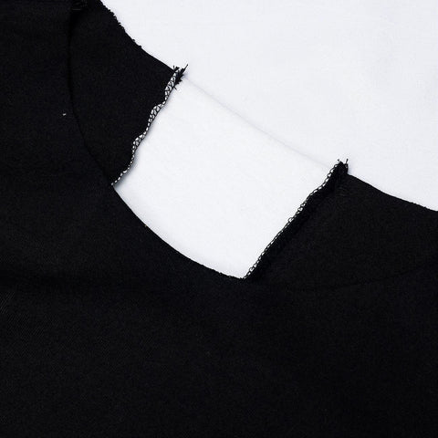 Back Cross Patchwork Tee - Anagoc