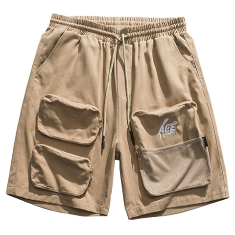 Multi Pockets Letters Drawstring Shorts - Anagoc