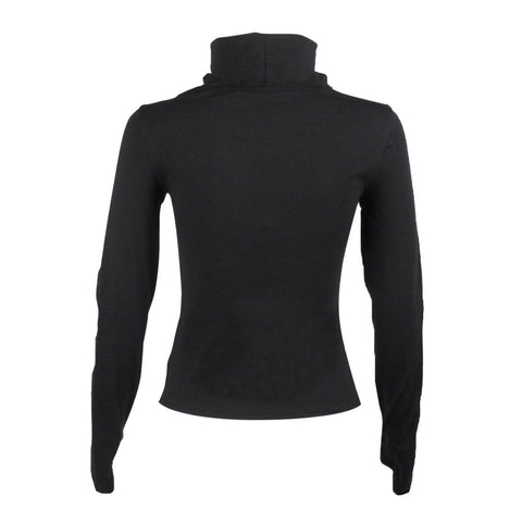 Irregular Zip Up Long Sleeve T Shirt - Anagoc