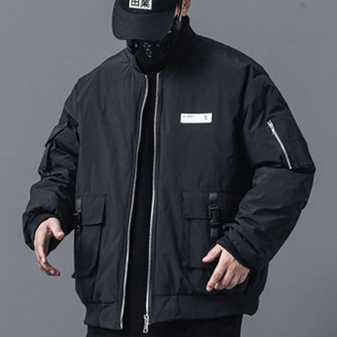 Functional Labeling Bomber Jacket - Anagoc
