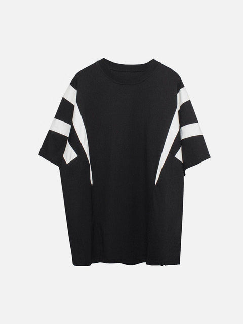 Patchwork Triangle Stripes Tee - Anagoc