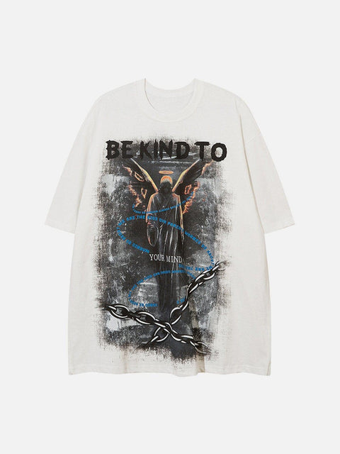 Angel Letter Graphic Tee - Anagoc