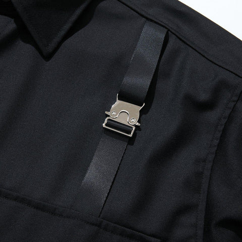 Big Pocket Zip Up Long Sleeve Shirt - Anagoc