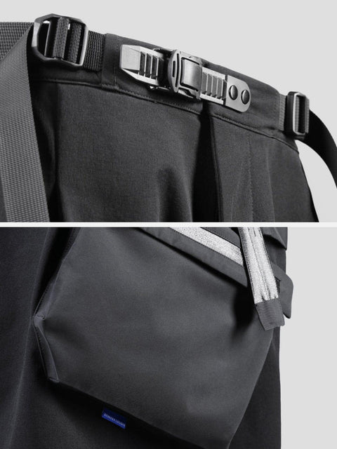 Patchwork Pockets Samurai Shorts - Anagoc