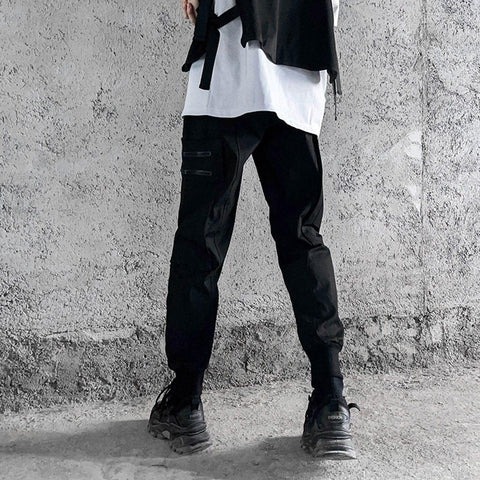 Multi Pockets Zipped Pants - Anagoc