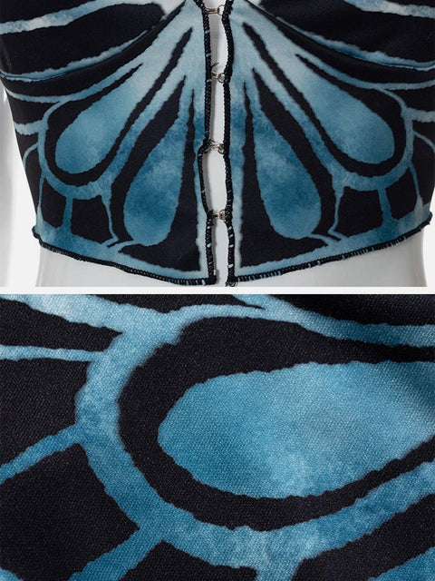 Butterfly Print Vest - Anagoc