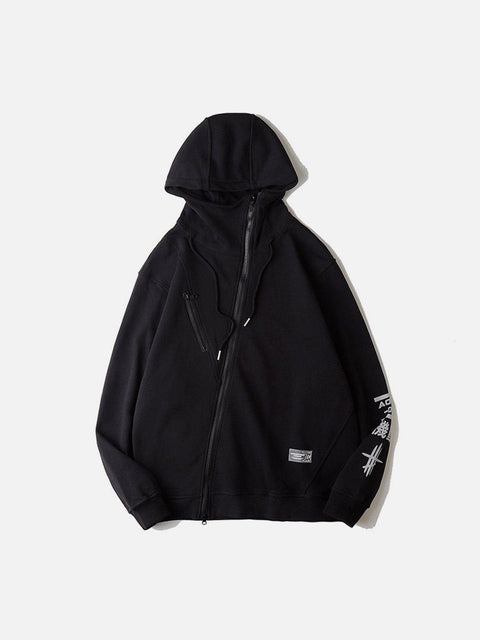 Tilted Zipper Hoodie - Anagoc