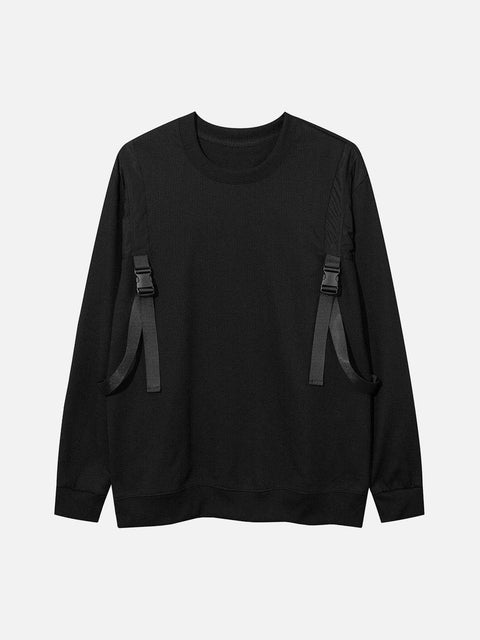 Patchwork Schoolbag Buckle Sweatshirt - Anagoc