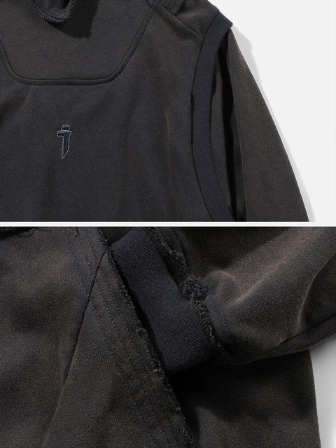 Patchwork Functional Hoodie - Anagoc