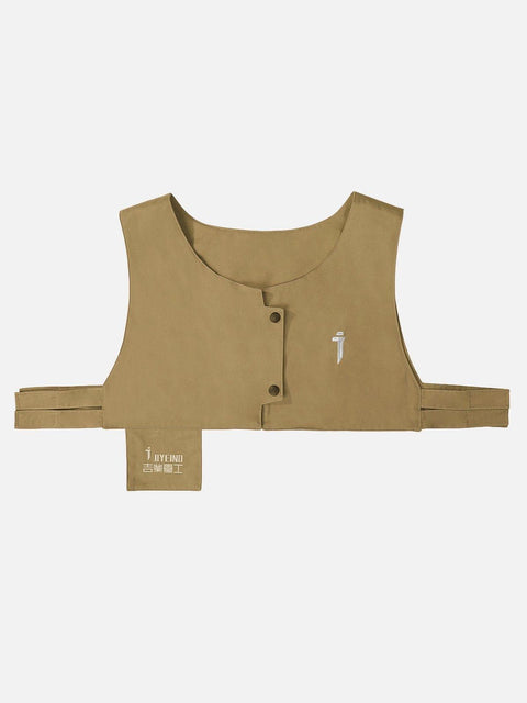 Detachable Vest Embroidery Tee - Anagoc