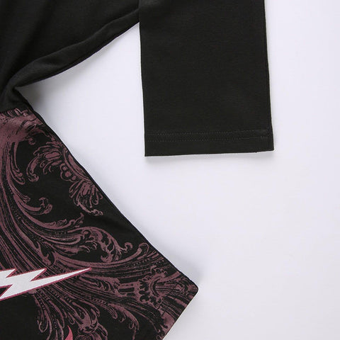 Love Totem Print Long Sleeve T Shirt - Anagoc