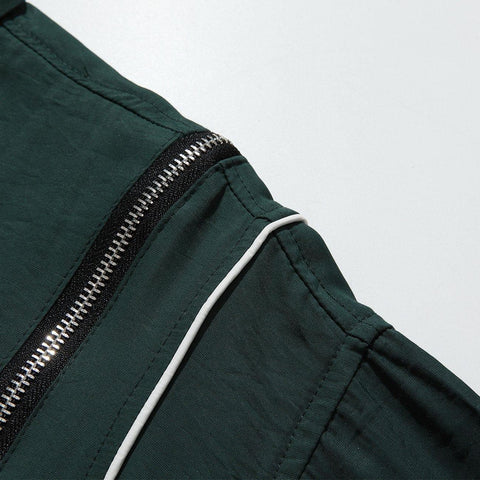 Multi Zip Up Short Sleeve Shirt - Anagoc
