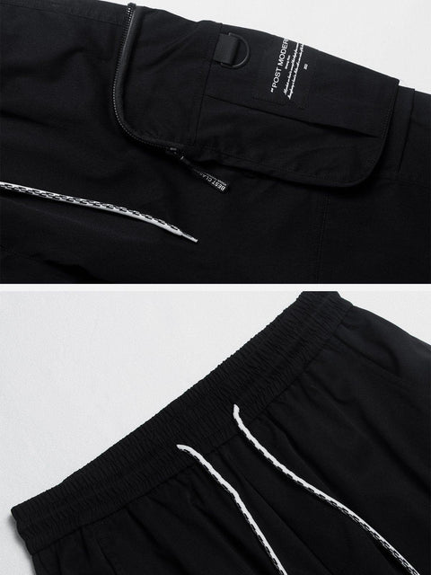 Big Pocket Drawstring Cargo Pants - Anagoc