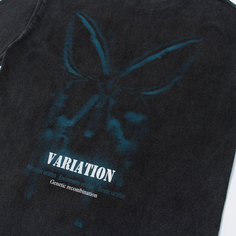 Butterfly Print Washed Tee - Anagoc