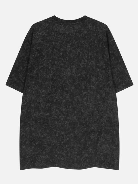 Washed Eagle Letters Graphic Tee - Anagoc