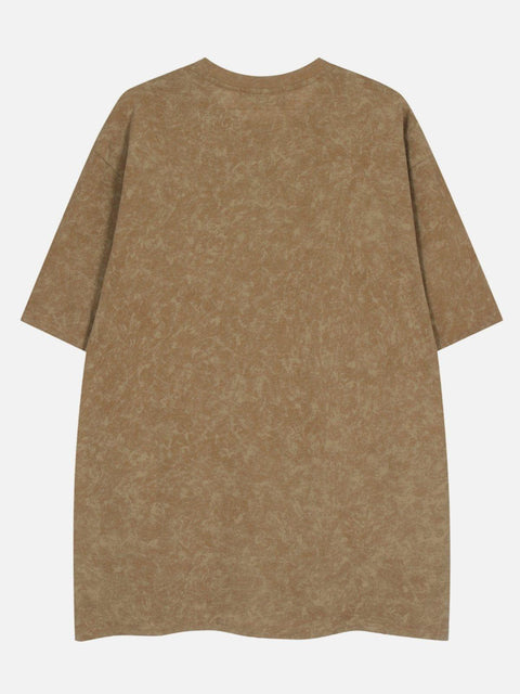 Washed Eagle Letters Graphic Tee - Anagoc