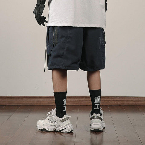 Function Long Zip Up Cargo Shorts - Anagoc