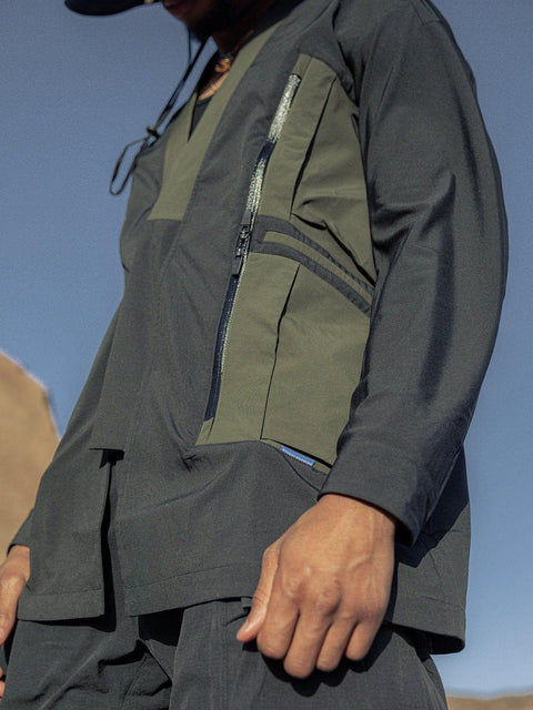 Patchwork Multi Pockets Jacket - Anagoc