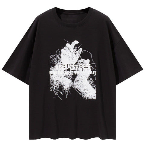 Entangled Fingers Print Tee - Anagoc