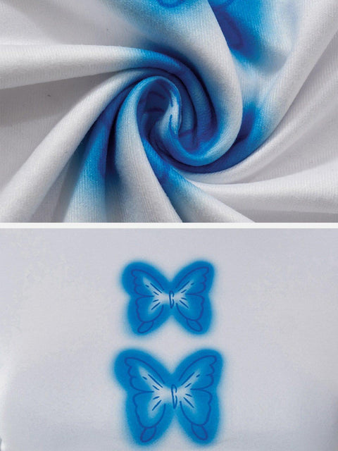 Doodle Butterfly Short Sleeve T Shirt - Anagoc