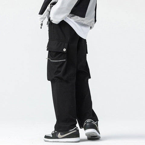 Zipper Pockets Drawstring Pants - Anagoc