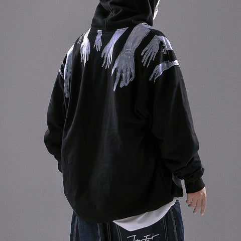 Ghost Palm Print Hoodie - Anagoc