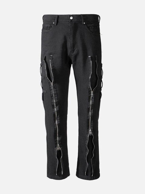 Zip Up Side Pocket Pants - Anagoc