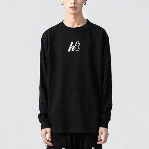 Solid Color Print Sweatshirt - Anagoc